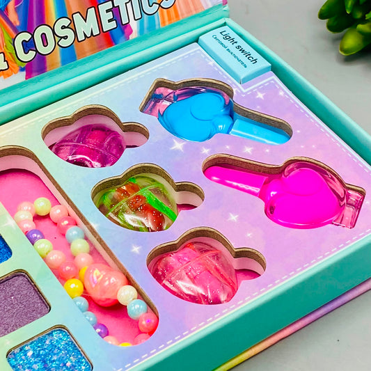 23Pcs Girls Realistic Makeup Kit With Colorful Lights