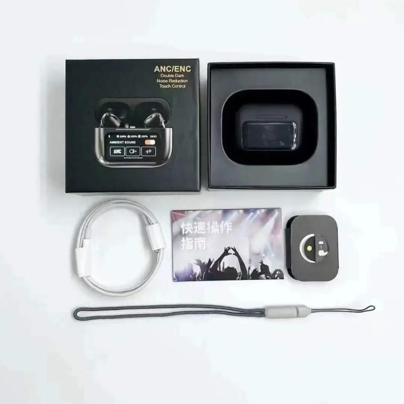 Black A9 Pro ANC Bluetooth Earbuds
