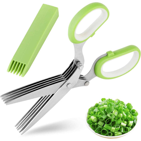 5-Layer Stainless Steel Herb & Vegetable Scissors