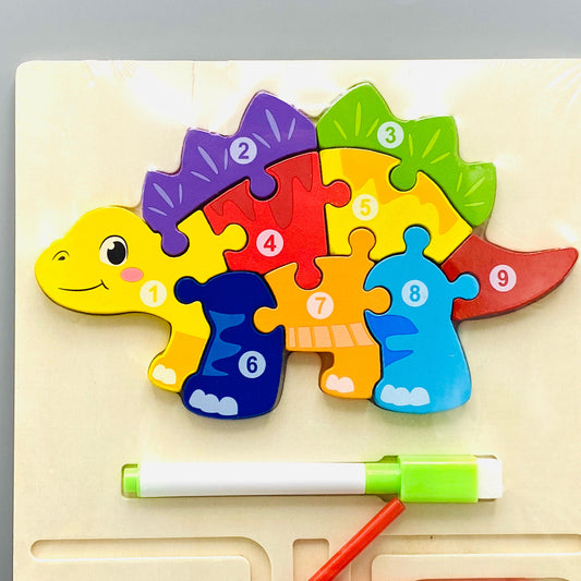 Wooden Mini Dinosaur Puzzle & White Board