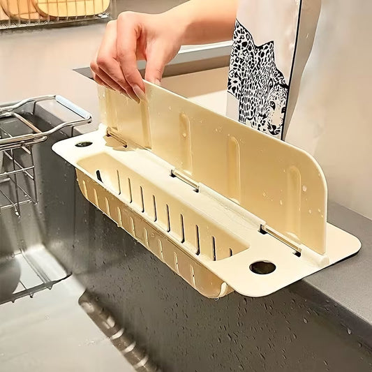 Foldable Kitchen Sink Splash Guard with Organizer