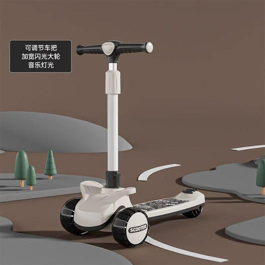Happy Kids Seat Scooter With Light & Music - Black