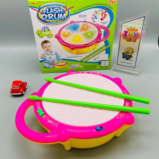 Battery Operated Musical Multi-Colored Flash Drum