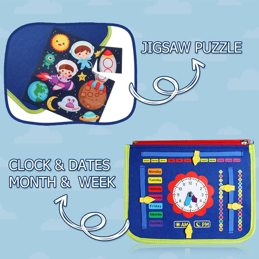 Montessori Kids Multi-functional Activity Busy Book - Blue
