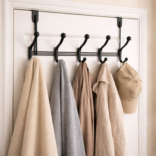 Over Door Hook Hanger Multi Hook Organizer Iron Door Hanging Rack for Clothes Towels Bags