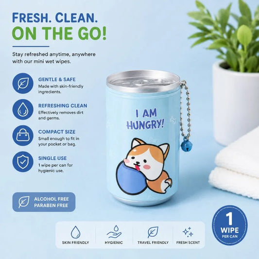 Pocket Can Wet Wipes – Travel Size Fresh & Gentle Cleaning Wipes