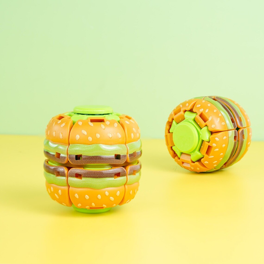 Press & Spin 3D Spinning Burger Toy - 1Pc