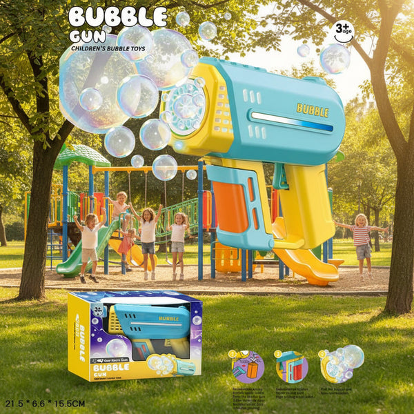 10 Holes Electric Colorful Bubble Gun With Light