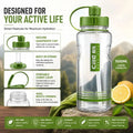 1500ML Sports Water Bottle with Straw & Carry Loop – BPA Free Leakproof Gym & Travel Bottle