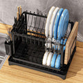 2-Tier Dish Rack with Drain Tray