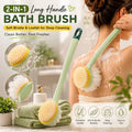 2-in-1 Long Handle Bath Brush – Double-Sided Soft Bristle Back Scrubber & Bath Loofah for Deep Cleaning