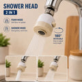 2-in-1 Rotatable Faucet Shower Head – Water Saving Tap Sprayer