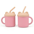 200ml Silicone Baby Training Cup with Handles | Anti-Spill & Anti-Fall Kids Drinking Cup | Cute Cartoon Design Toddler Learning Cup