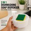 2 In 1 Dishwashing Soap Dispenser with Sponge Holder – Kitchen Sink Soap Pump Organizer