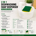 2 In 1 Dishwashing Soap Dispenser with Sponge Holder – Kitchen Sink Soap Pump Organizer