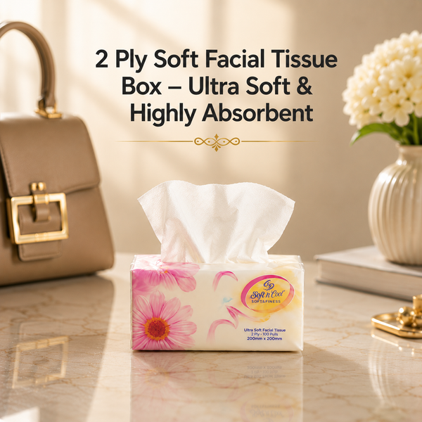2 Ply Soft Facial Tissue Box – Ultra Soft & Highly Absorbent