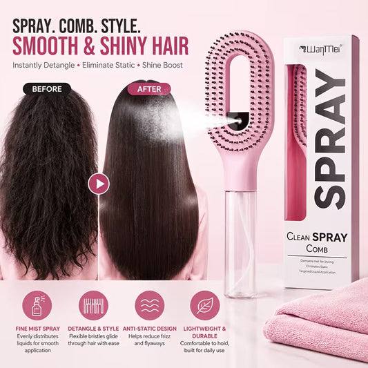 2 in 1 Spray Hair Comb Detangling Brush for Hydrating and Styling