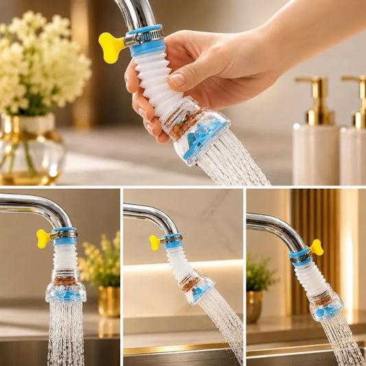 360° Flexible Water Saving Faucet Extender with Filter Aerator