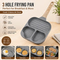 3 Hole Non Stick Frying Pan for Eggs Pancakes and Breakfast