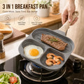 3 Hole Non Stick Frying Pan for Eggs Pancakes and Breakfast