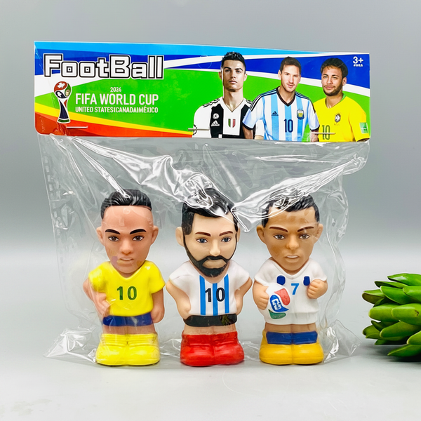 3 Pcs Kids FIFA Football Player Figures Toys - Messi Neymar Ronaldo Mini Figurines Pakistan