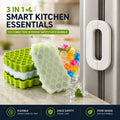3 in 1 Smart Kitchen Essentials Ice Cubes Tray & Fridge Safety Lock Bundle