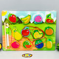 3in1 Wooden Fruits Themed Fishing Game & White Board