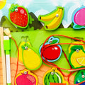 3in1 Wooden Fruits Themed Fishing Game & White Board