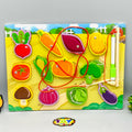 3in1 Wooden Vegetables Fishing Game & White Board