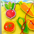3in1 Wooden Vegetables Fishing Game & White Board