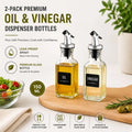 2-Pack Premium Glass Oil & Vinegar Dispenser Bottles (150ML x2)