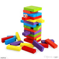 Wooden Block Stacking Game with Dice - 54 Pieces