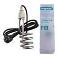 Stainless steel immersion water heater coil with black power cord and F8 1500W packaging box