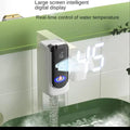 Smart faucet with large digital display showing 45°C and real-time water temperature control