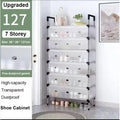 Transparent 7-storey dustproof shoe cabinet with high capacity and free dustproof gasket in modern room