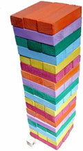Wooden Block Stacking Game with Dice - 54 Pieces