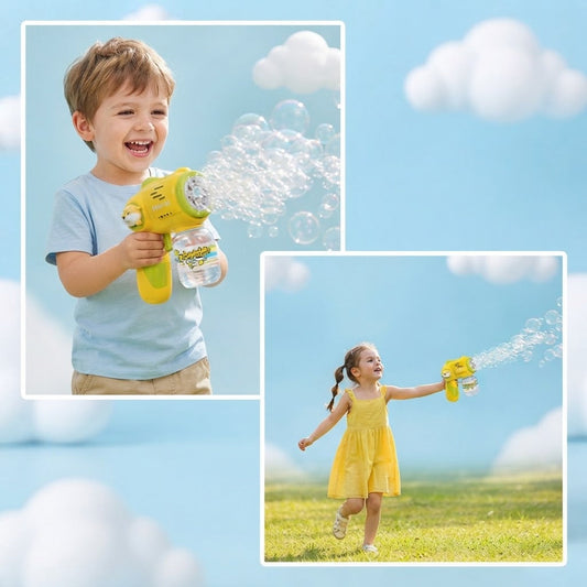 Mini 5 Holes Dog Themed Colorful Bubble Gun