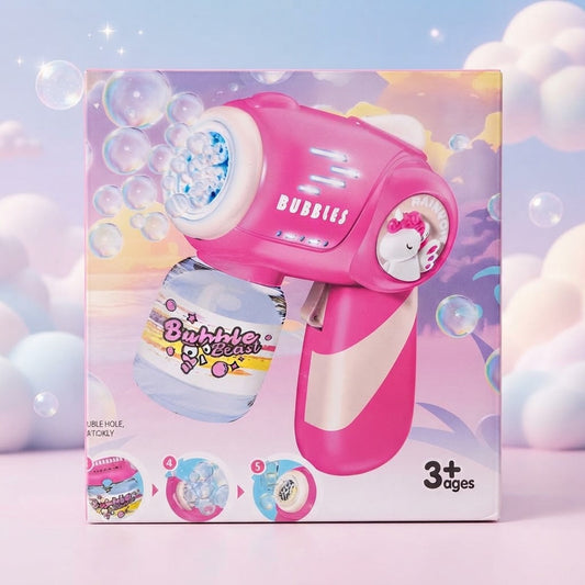 Mini 5 Holes Unicorn Themed Colorful Bubble Gun