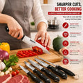 6-Piece Stainless Steel Kitchen Knife Set with Sharpener – Multi-Purpose Chef Knife Collection