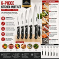 6-Piece Stainless Steel Kitchen Knife Set with Sharpener – Multi-Purpose Chef Knife Collection
