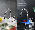 Modern electric faucet with fast heating and visible digital temperature display in kitchen sink