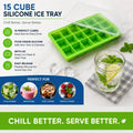 Silicone Ice Cube Tray, 15 Square Cavities