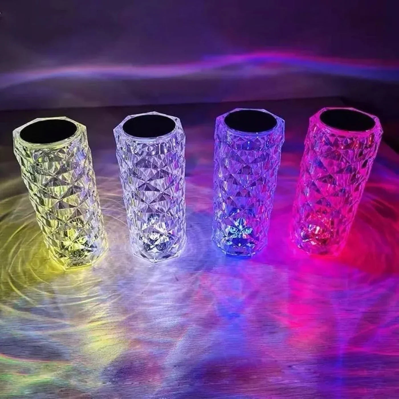 16 Colors Diamond Rose Crystal Touch Lamp