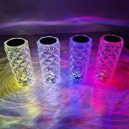 16 Colors Diamond Rose Crystal Touch Lamp