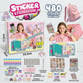 800Pcs DIY Girls Beads Kit & Sticker String Fun