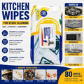 80PCS Kitchen Cleaning Wipes for Stove & Kitchen Surfaces – Heavy Oil & Grease Remover Wet Wipes