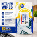 80PCS Kitchen Cleaning Wipes for Stove & Kitchen Surfaces – Heavy Oil & Grease Remover Wet Wipes