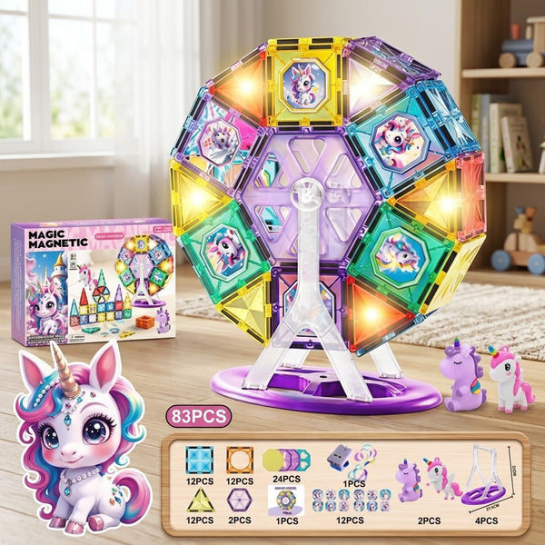 83Pcs DIY Unicorn Magic Magnetic Building Blocks