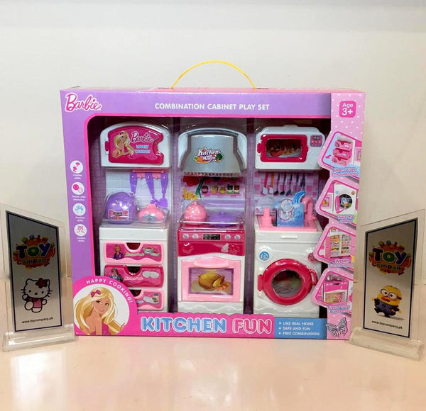 Barbie Kitchen Combination Cabinet Play Set