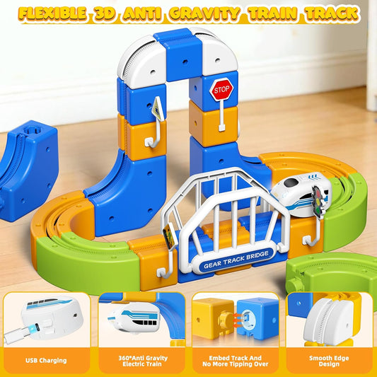 90Pcs DIY Mini Levitation Train Track Set